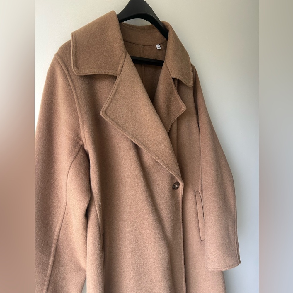 *sold* Uniqlo double face wool wrap coat - Picture 2 of 7